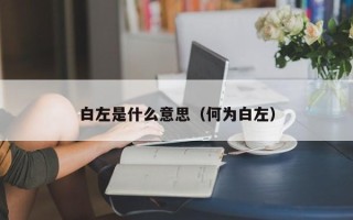 白左是什么意思（何为白左）