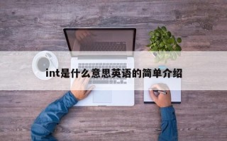 int是什么意思英语的简单介绍