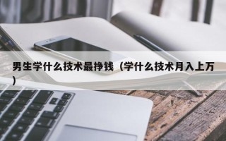 男生学什么技术最挣钱（学什么技术月入上万）