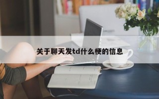 关于聊天发td什么梗的信息