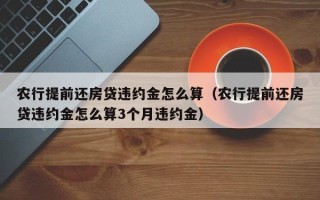 农行提前还房贷违约金怎么算（农行提前还房贷违约金怎么算3个月违约金）