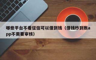 哪些平台不看征信可以借到钱（借钱秒到账app不需要审核）