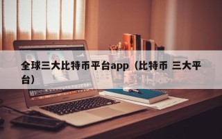 全球三大比特币平台app（比特币 三大平台）