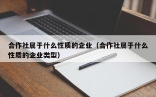 合作社属于什么性质的企业（合作社属于什么性质的企业类型）