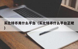 买比特币用什么平台（买比特币什么平台正规）