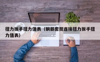 扭力扳手扭力值表（钢筋套筒连接扭力扳手扭力值表）