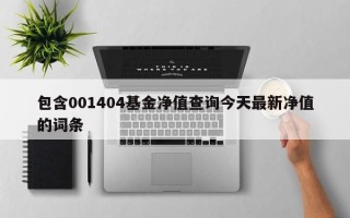 包含001404基金净值查询今天最新净值的词条