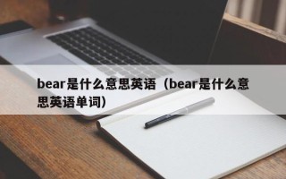 bear是什么意思英语（bear是什么意思英语单词）