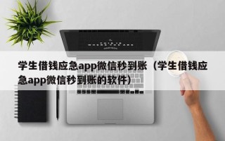 学生借钱应急app微信秒到账（学生借钱应急app微信秒到账的软件）