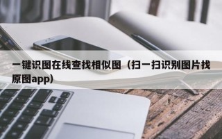 一键识图在线查找相似图（扫一扫识别图片找原图app）