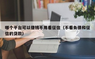 哪个平台可以借钱不用看征信（不看负债和征信的贷款）