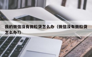 我的微信没有微粒贷怎么办（微信没有微粒贷怎么办?）