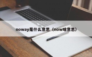 noway是什么意思（now啥意思）