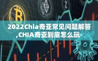 2022Chia奇亚常见问题解答,CHIA奇亚到底怎么玩-