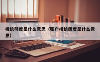 授信额度是什么意思（账户授信额度是什么意思）