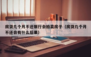 房贷几个月不还银行会拍卖房子（房贷几个月不还会有什么后果）