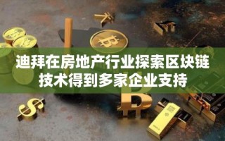 迪拜在房地产行业探索区块链技术得到多家企业支持