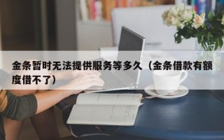 金条暂时无法提供服务等多久（金条借款有额度借不了）