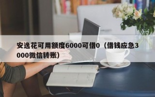 安逸花可用额度6000可借0（借钱应急3000微信转账）