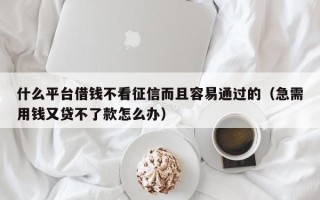 什么平台借钱不看征信而且容易通过的（急需用钱又贷不了款怎么办）