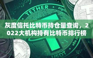 灰度信托比特币持仓量查询，2022大机构持有比特币排行榜