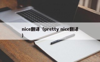 nice翻译（pretty nice翻译）