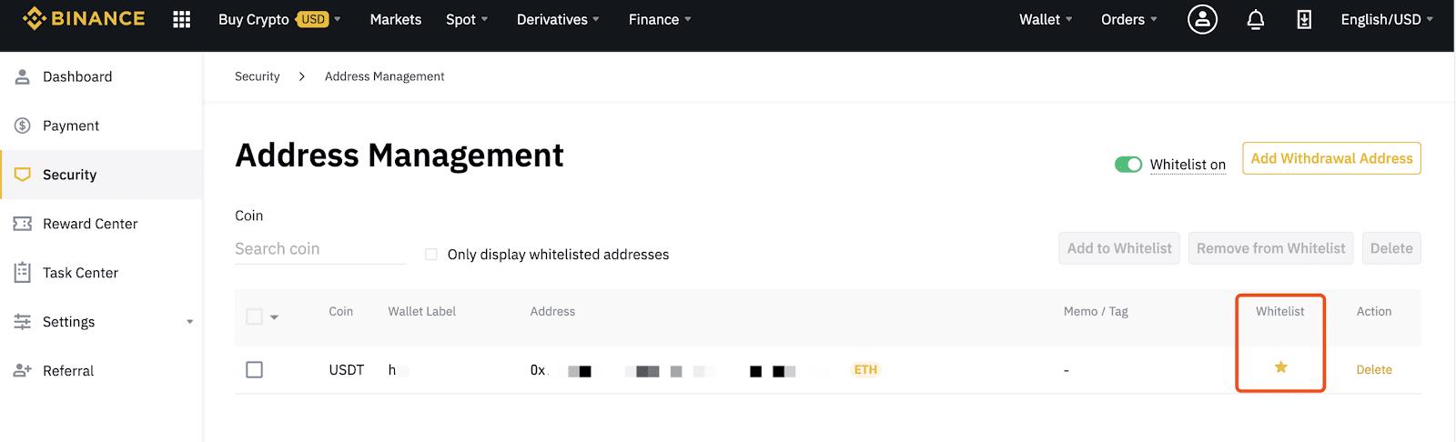 Binance使用取款地址白名单功能指南-第14张图片-昕阳网