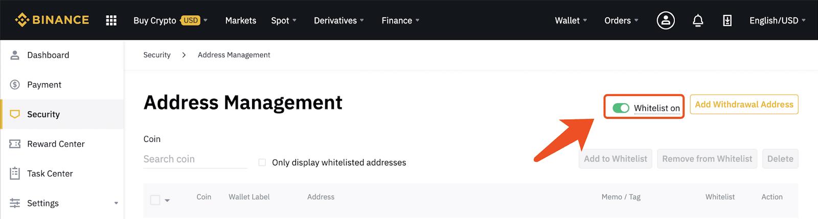 Binance使用取款地址白名单功能指南-第19张图片-昕阳网