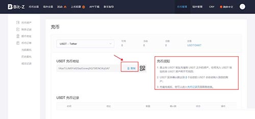2022Bit-Z交易平台数字货币充值与提现操作指南-第5张图片-昕阳网
