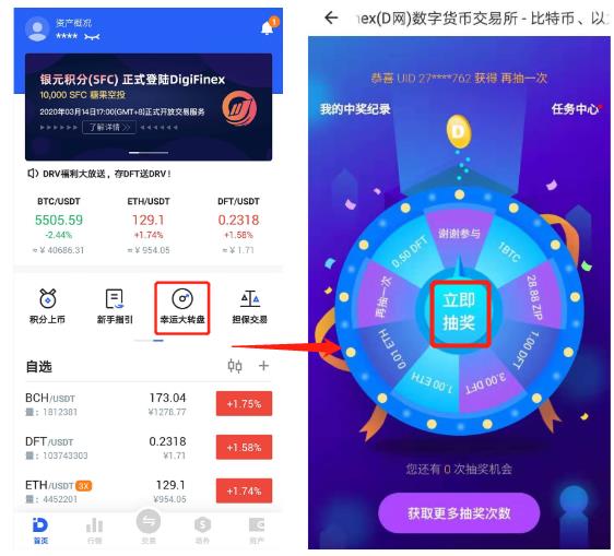 2022如何参与D网digifinex买卖所的幸运大转盘-第1张图片-昕阳网