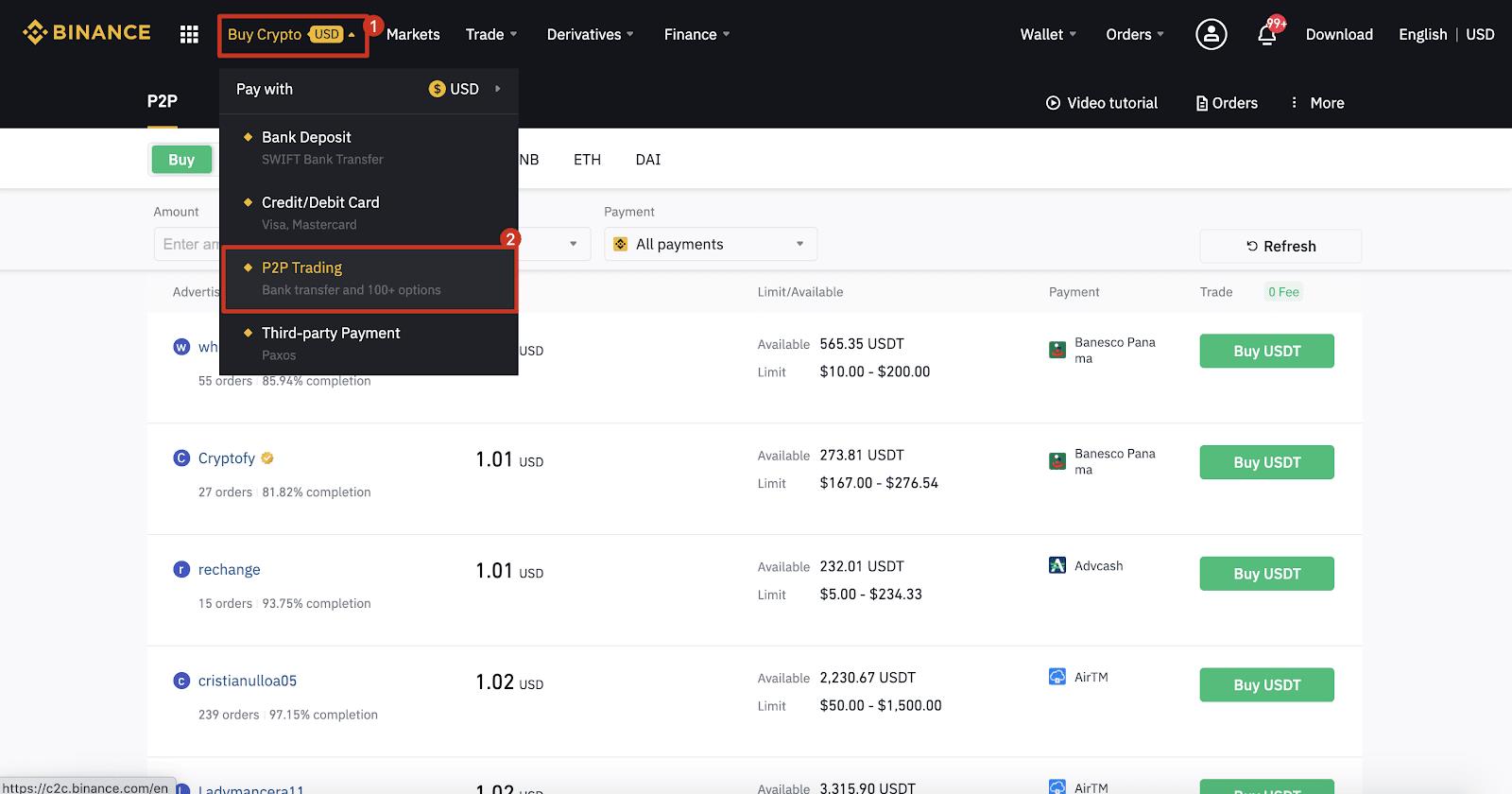 如何通过Web和移动应用程序在Binance P2P上购买加密货币-第5张图片-昕阳网