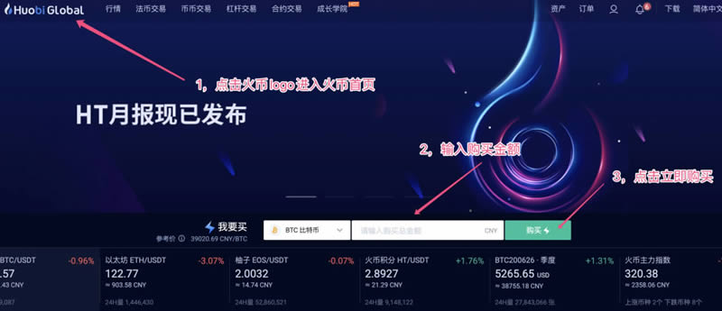 2022火币网Huobi交易所购买比特币BTC操作步骤操作指南-第2张图片-昕阳网